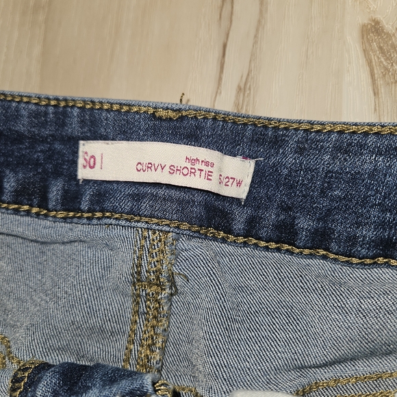 SO Blue Distressed Jean Shorts - Picture 2 of 7